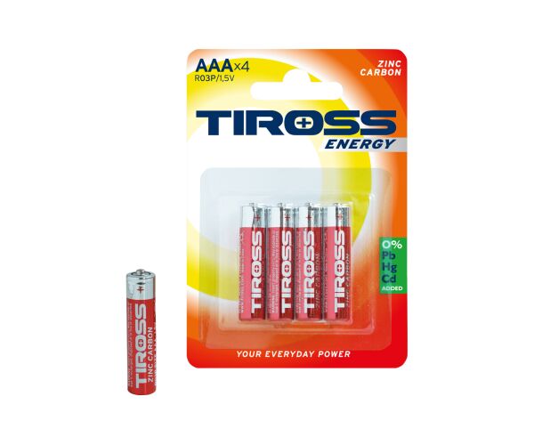 Baterie AAA (R03P, 1.5V) zinko-uhlíkové balení 4 ks