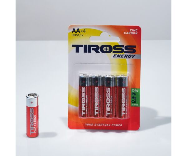 Baterie AA (R6P, 1.5V) zinko-uhlíkové balení 4 ks