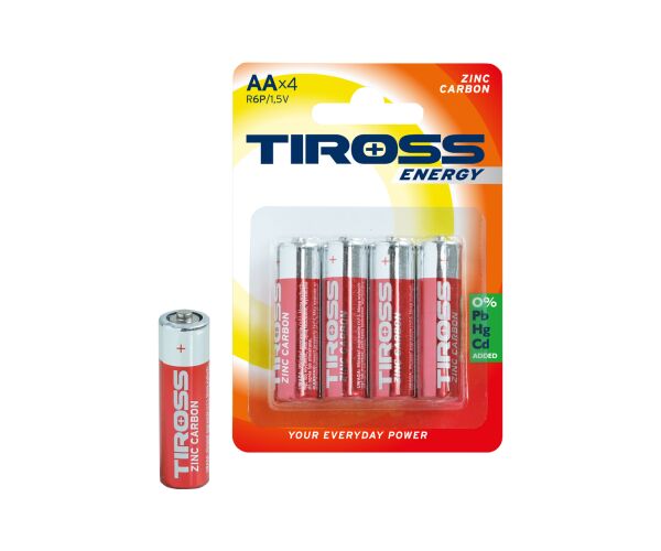 Baterie AA (R6P, 1.5V) zinko-uhlíkové balení 4 ks