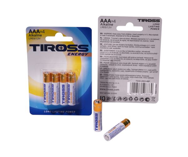 Baterie AAA (LR03, 1.5V) alkalické balení 4 ks