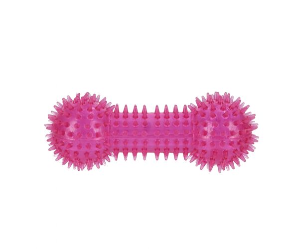 Hračka pro mazlíčky Kost pískací pro psy růžová 15 cm