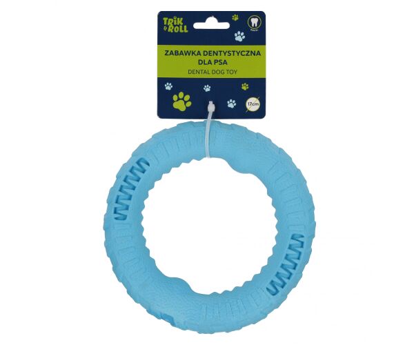 Hračka pro mazlíčky Dentální kroužek pro psy modrý 17 cm