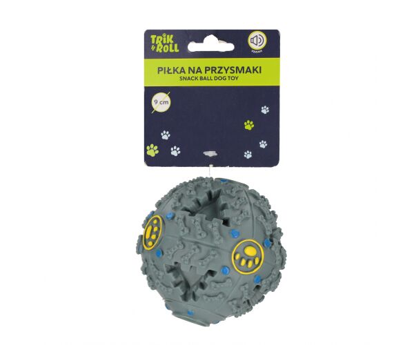 Hračka pro mazlíčky Míč na pamlsky se zvuky 9 cm