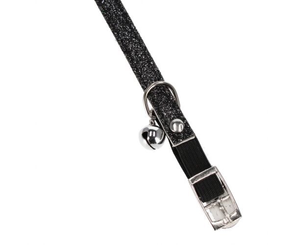Třpytivý obojek pro kočky s rolničkou 31 cm
