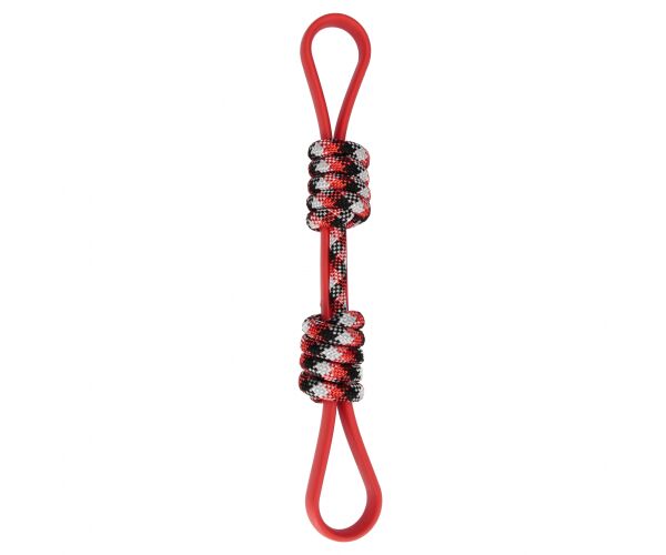 Hračka pro mazlíčky Přetahovadlo pro psy gumové červené 34 cm