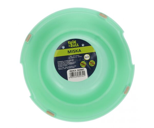 Miska na krmení pro mazlíčky mentol 16 cm