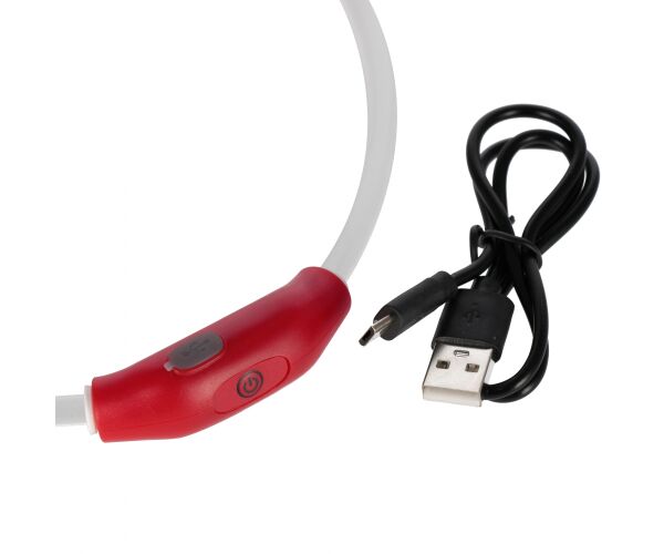 Obojek pro mazlíčky svítící LED USB 55 cm