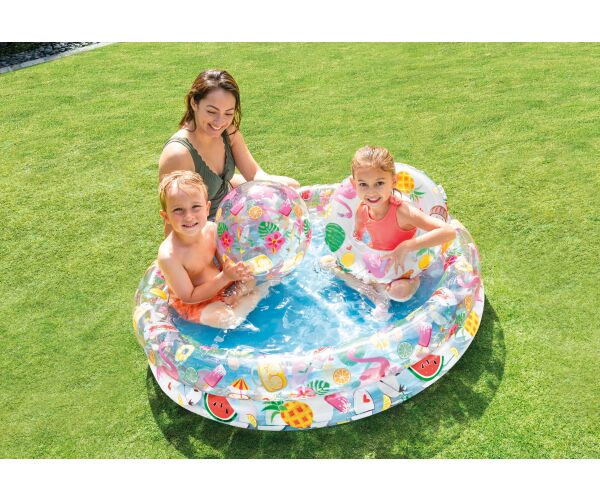59460NP Nafukovací bazén s kruhem a míčem 122 x 25 cm