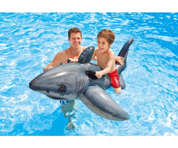 57525NP Nafukovací bílý žralok s držadly