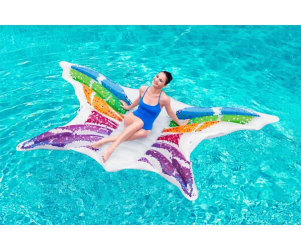 43261 Nafukovací lehátko - duhový motýl, 294x193 cm