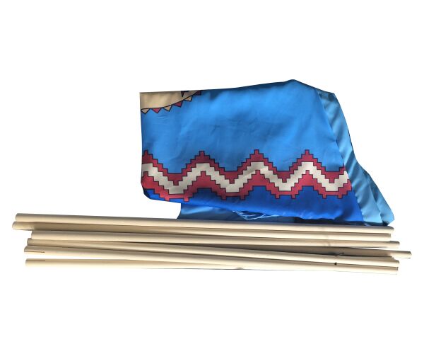 Stan indiánský 120x120x150 cm modrý