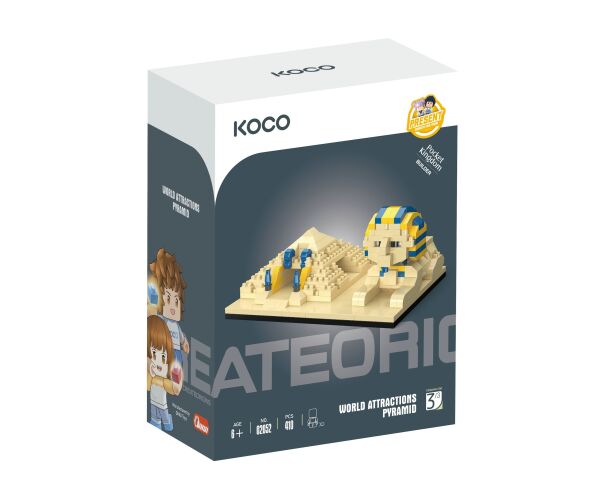 KOCO Stavebnice Pyramida se Sfingou 410 dílků 11,5x8x5,5 cm