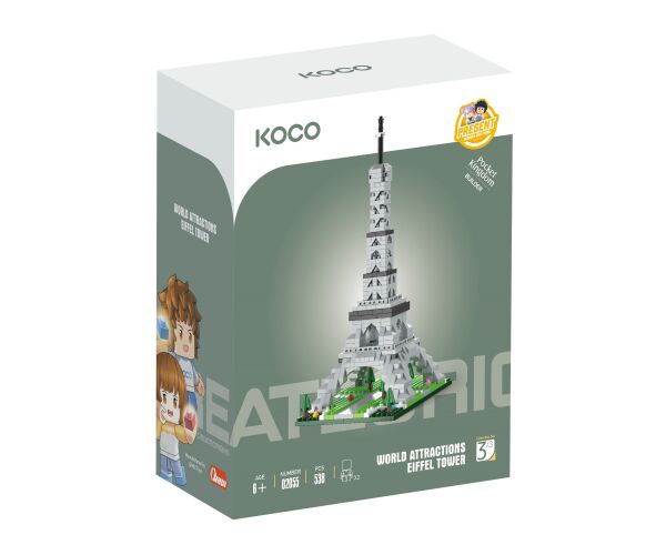 KOCO Stavebnice Eiffelova věž 538 dílků 12x8x21 cm