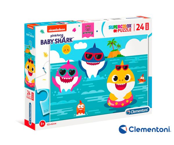 Clementoni - Puzzle Maxi 24 BABY SHARK