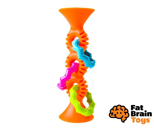 Fat Brain chrastítko pipSquiz Loops oranžové 15 cm