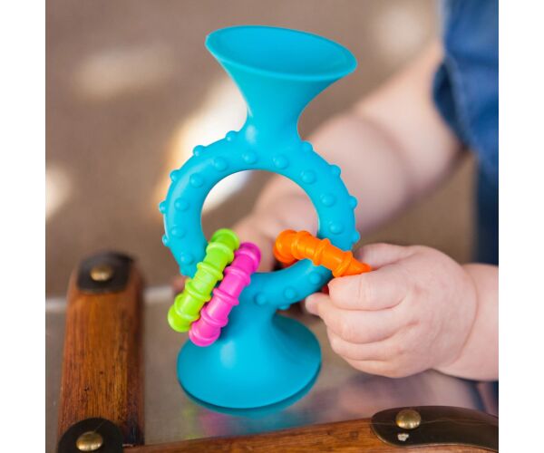 Fat Brain chrastítko pipSquiz Loops modré 13 cm