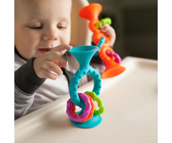 Fat Brain chrastítko pipSquiz Loops modré 13 cm