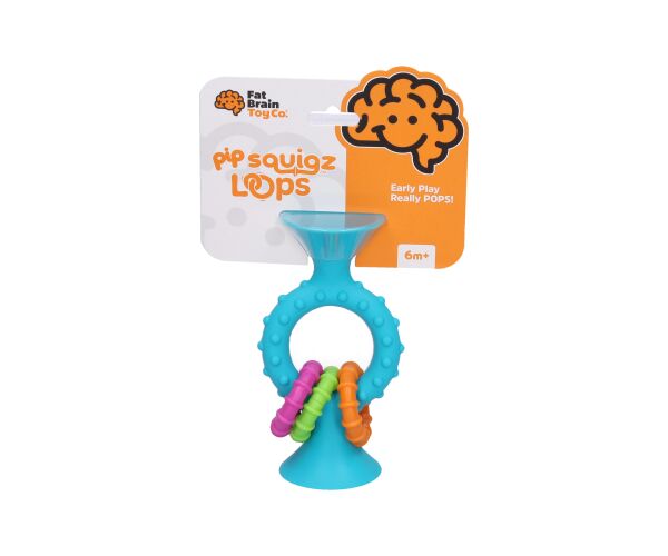 Fat Brain chrastítko pipSquiz Loops modré 13 cm