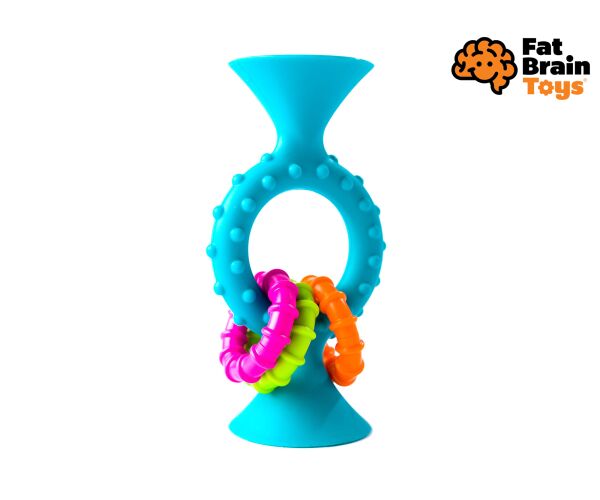 Fat Brain chrastítko pipSquiz Loops modré 13 cm
