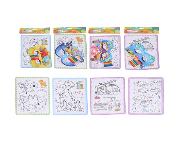 Kreativní set -  4x omalovánka + maska + 4ks fix