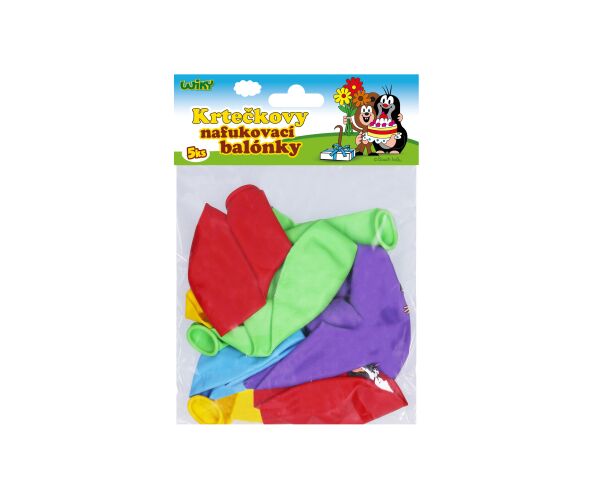 Balónek nafukovací 30cm Krtek + kamarádi - sada 5ks, 5 designu