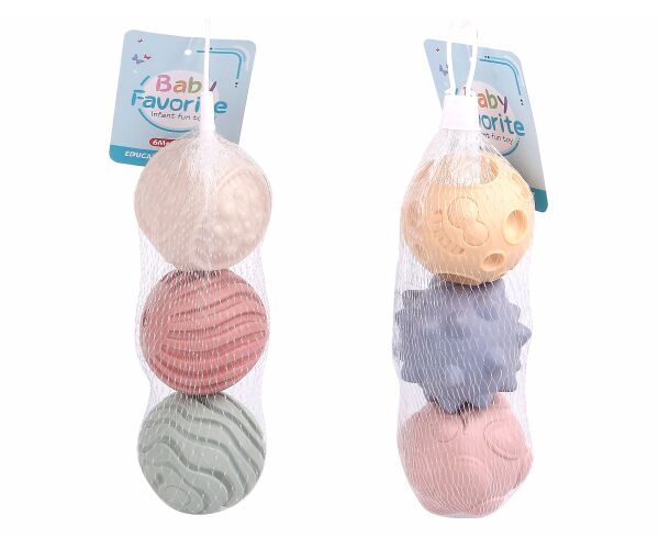 Míček s texturou set 3 ks 6 cm