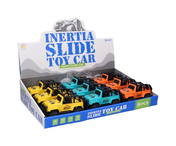 Auto džíp terénní na setrvačník 14 cm