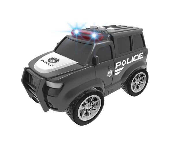 Auto policejní na setrvačník s efekty černé 22,5 cm