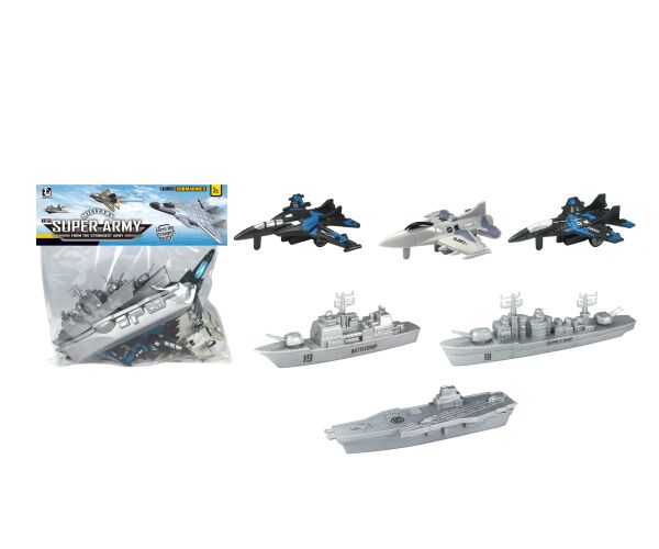 Vojenská sada lodě a letadla set