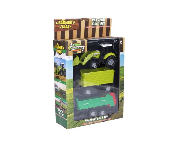 Traktor na setrvačník s efekty set s přívěsem 15 cm