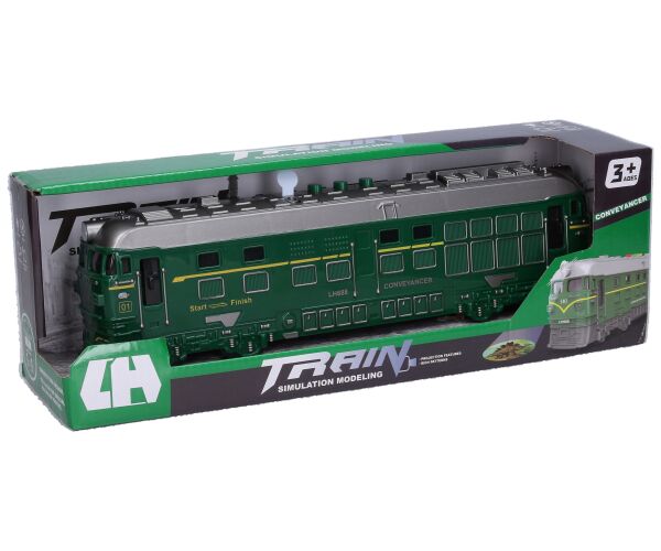 Vlak na setrvačník s efekty a projekcí zelený 33 cm