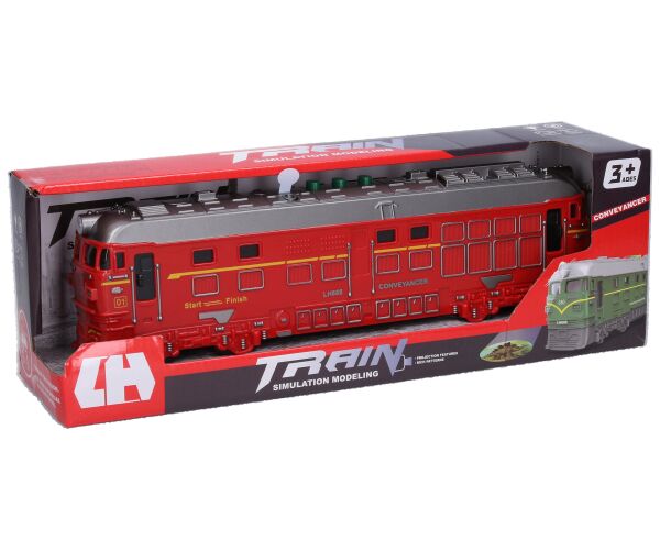 Vlak na setrvačník s efekty a projekcí červený 33 cm