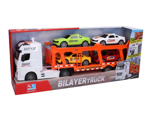 Auto tahač na setrvačník 56 cm s auty set 4ks