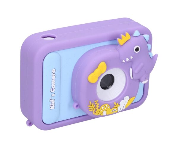 Dětský digitální fotoaparát silikonové pouzdro dino stativ - foto 48Mpx, video Full HD