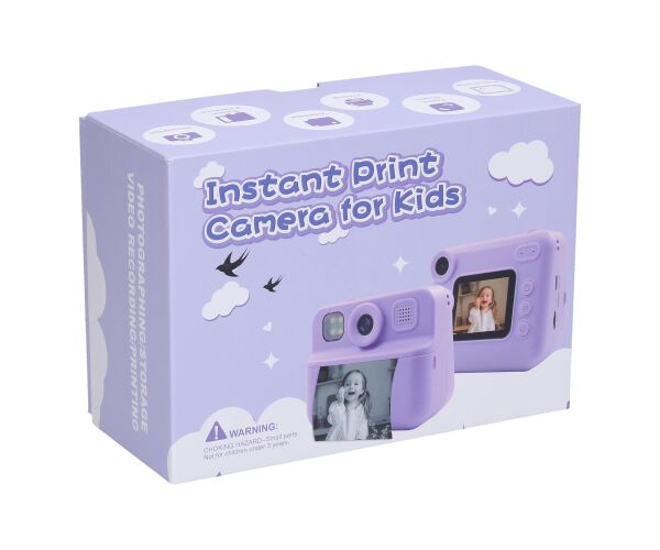 Dětský digitální fotoaparát s tiskárnou modrý - foto 12Mpx, video Full HD