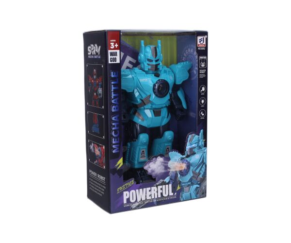 Robot MECHA s efekty páry modrý 32 cm