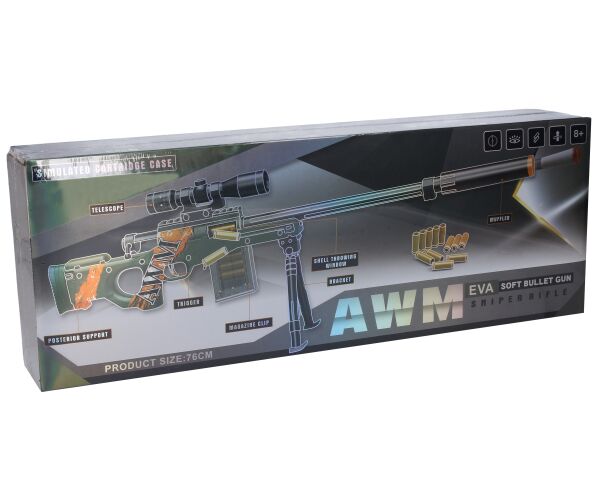 Puška AWM s patronami a pěnovými náboji 76 cm