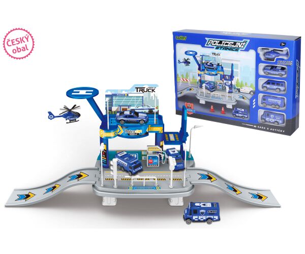 Garáž Policejní stanice s pumpou set 65 cm - český obal