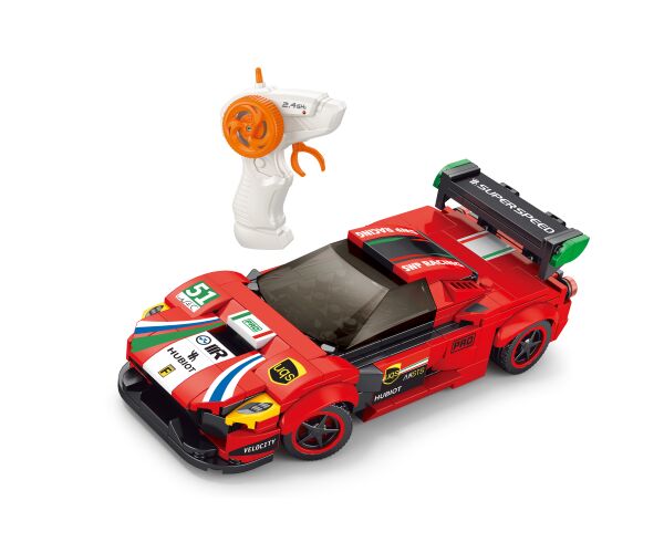 Stavebnice Auto červené RC na dálkové ovládání 17 cm 279 dílků - český obal