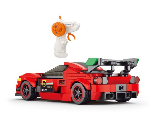 Stavebnice Auto červené RC na dálkové ovládání 17 cm 279 dílků - český obal