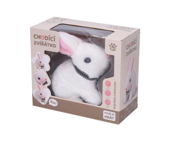 Králík chodící s efekty 16cm - český obal