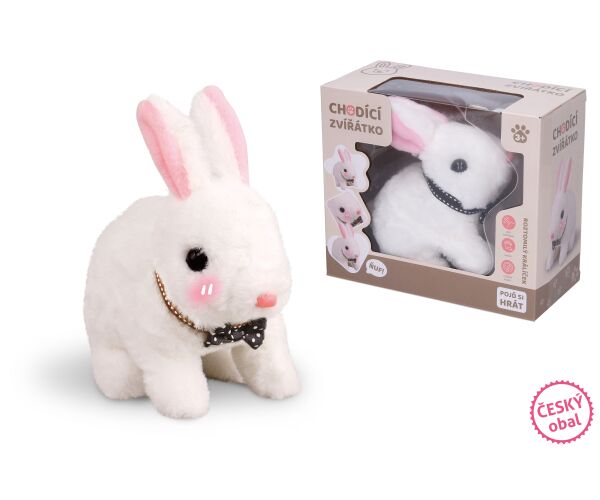 Králík chodící s efekty 16cm - český obal