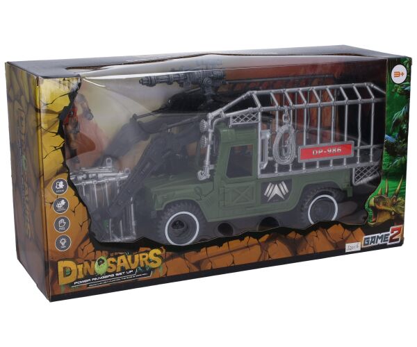 Voják Lovec dinosaurů set s nákladním autem 40 cm