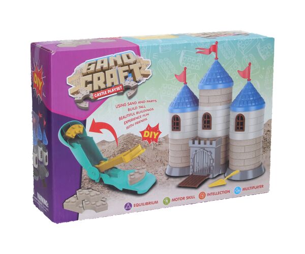 Kinetický písek sada na stavbu z cihliček Hrad 750g - český obal