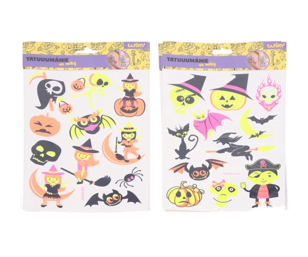 Tetovací obtisky - Halloween 16,5x22 cm fluorescenční