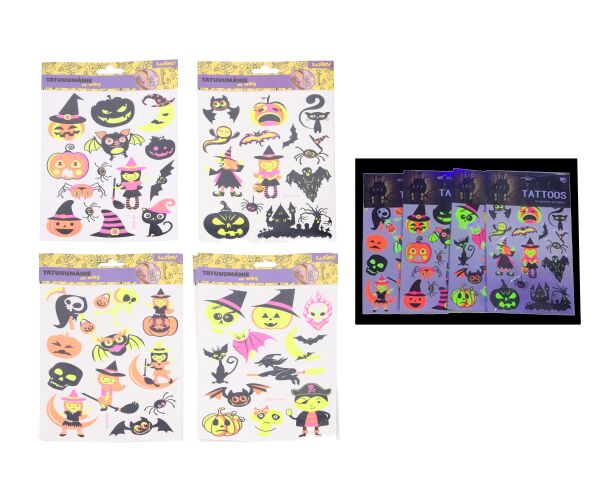 Tetovací obtisky - Halloween 16,5x22 cm fluorescenční