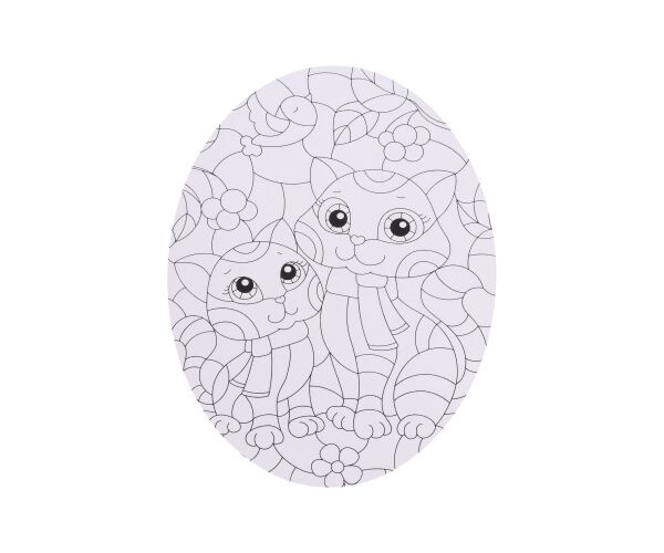 Kreativní set ovál 35x45 cm - vymalování + 2x štětec + barvy