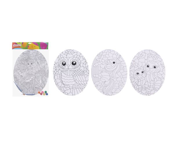 Kreativní set ovál 35x45 cm - vymalování + 2x štětec + barvy