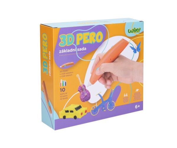 3D pero WIKY oranžové základní sada 10 náplní 10 šablon