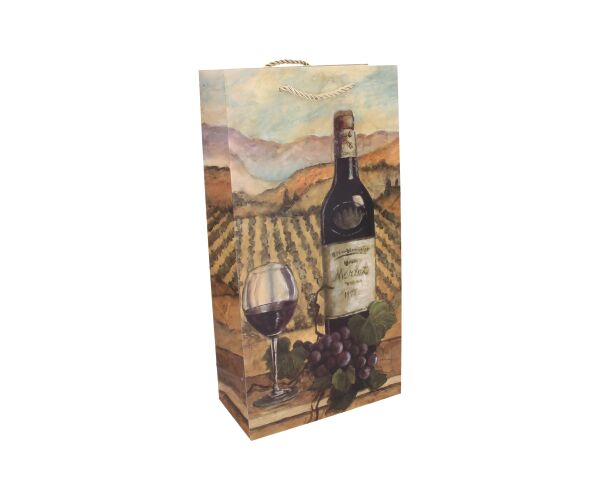 Dárková taška na 2 láhve M 18x35x9 cm Celorok